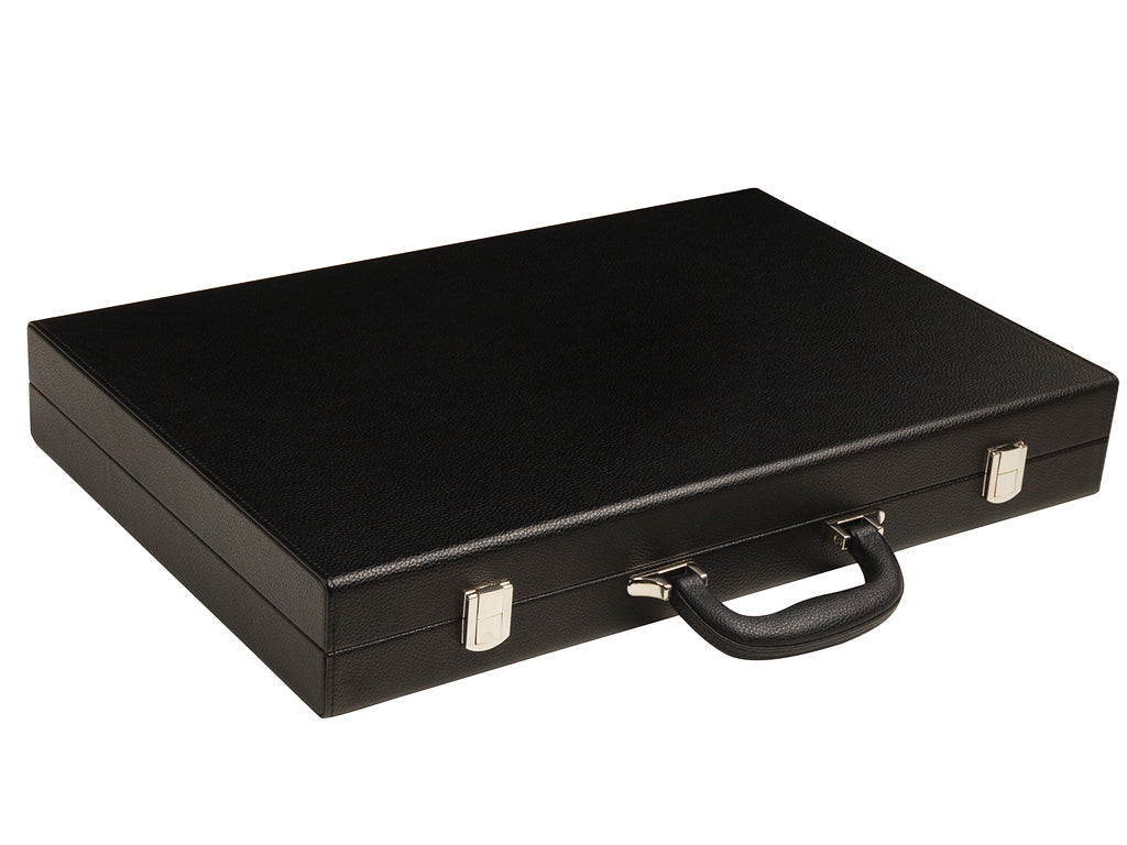 19-inch Premium Backgammon Set - Black Board with White and Astral Blue Points - American-Wholesaler Inc.