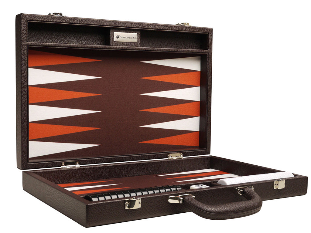 16-inch Premium Backgammon Set - Dark Brown - GBP - American-Wholesaler Inc.