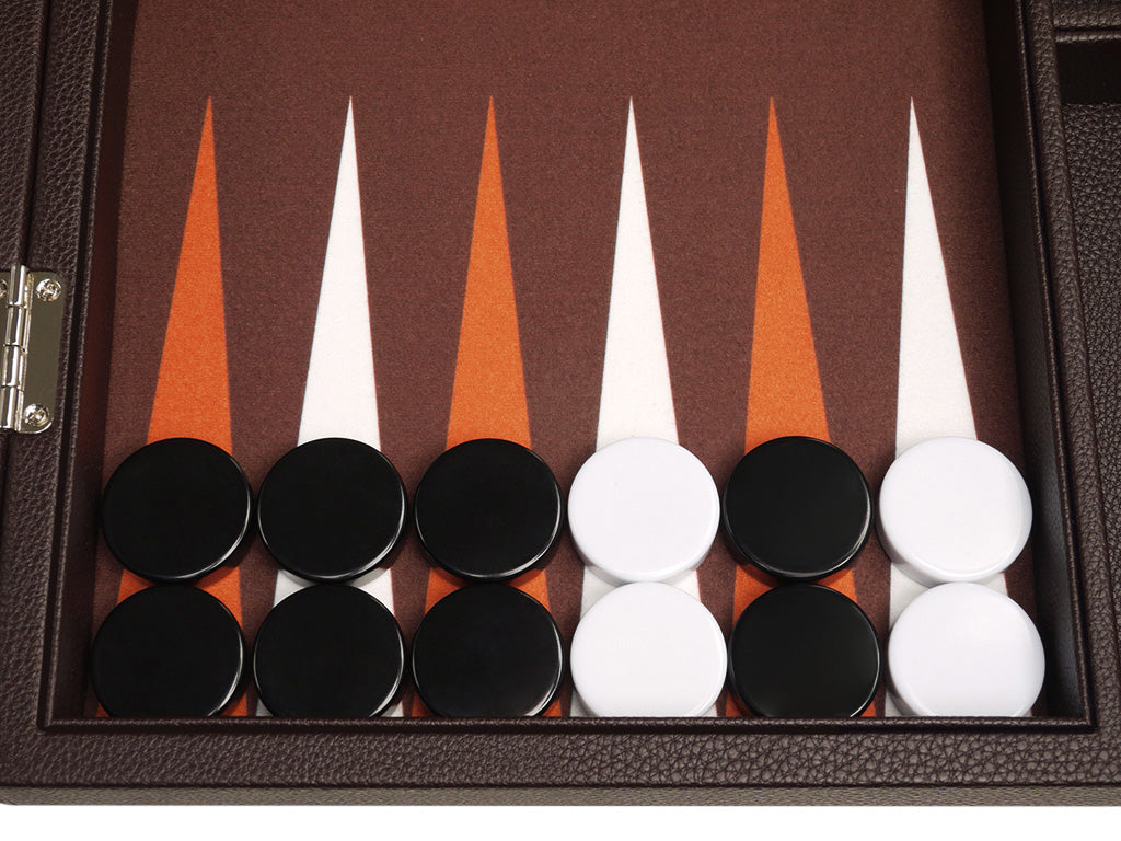 16-inch Premium Backgammon Set - Dark Brown - GBP - American-Wholesaler Inc.