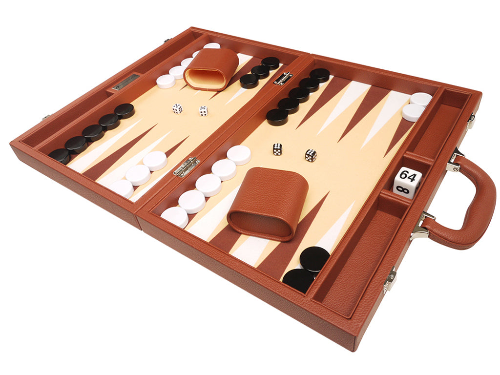 16-inch Premium Backgammon Set - Desert Brown - EUR - American-Wholesaler Inc.