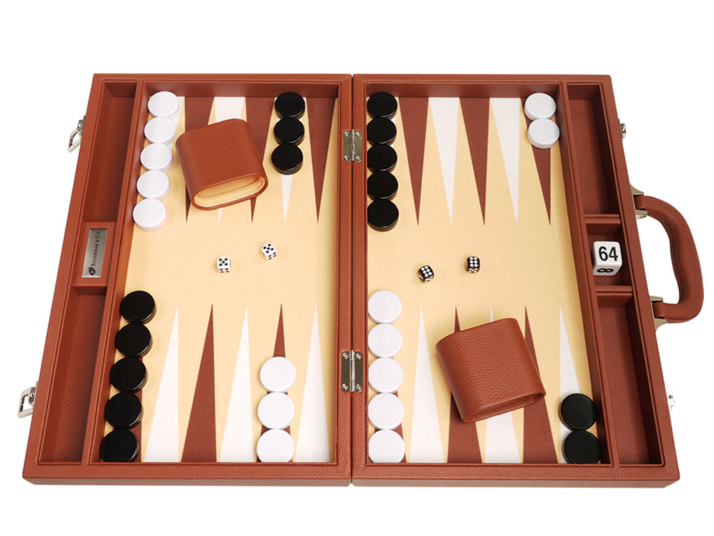 16-inch Premium Backgammon Set - Desert Brown - EUR - American-Wholesaler Inc.