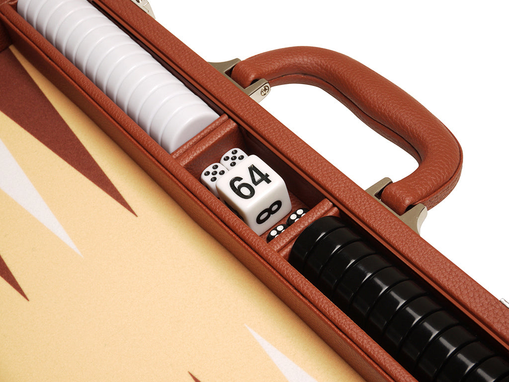 16-inch Premium Backgammon Set - Desert Brown - EUR - American-Wholesaler Inc.