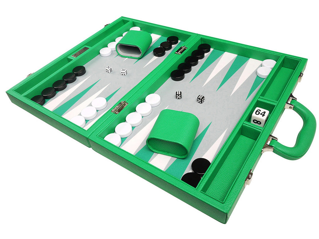 16-inch Premium Backgammon Set - Green - EUR - American-Wholesaler Inc.
