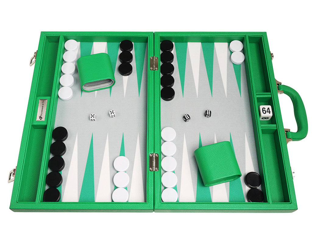 16-inch Premium Backgammon Set - Green - EUR - American-Wholesaler Inc.
