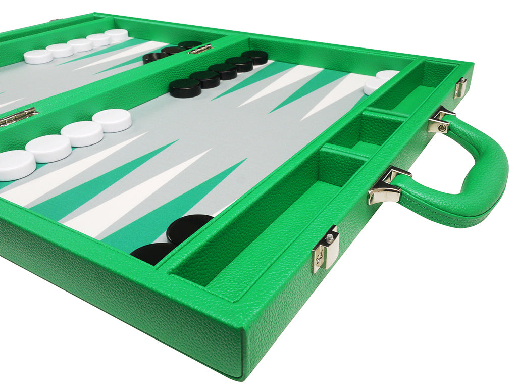 16-inch Premium Backgammon Set - Green - GBP - American-Wholesaler Inc.