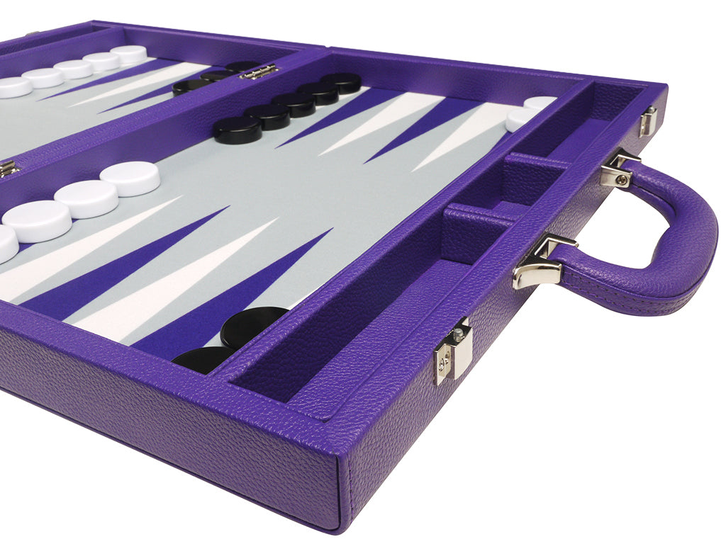 16-inch Premium Backgammon Set - Purple - American-Wholesaler Inc.
