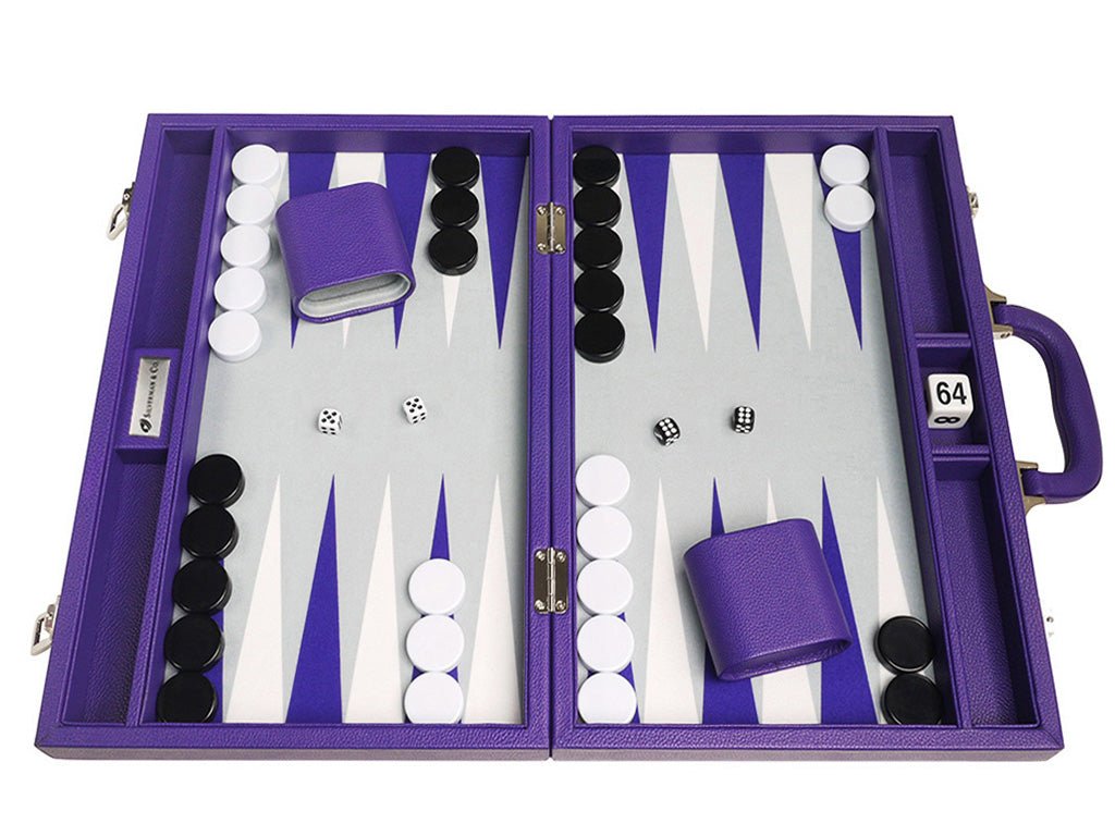 16-inch Premium Backgammon Set - Purple - American-Wholesaler Inc.
