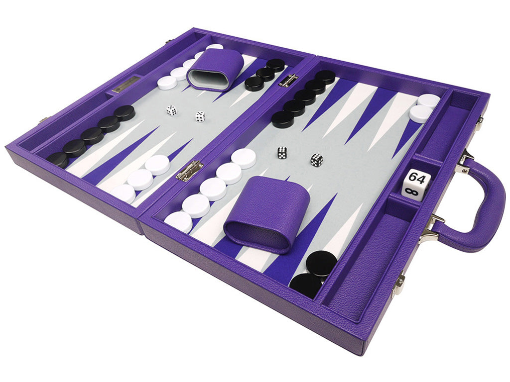 16-inch Premium Backgammon Set - Purple - EUR - American-Wholesaler Inc.