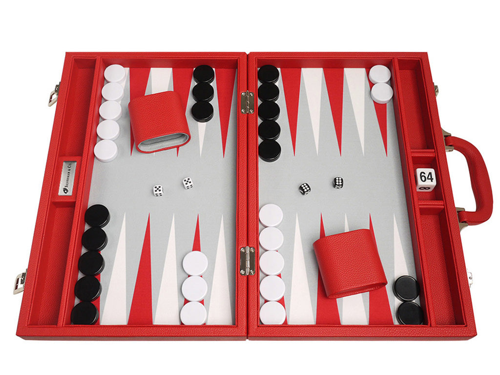 16-inch Premium Backgammon Set - Red - GBP - American-Wholesaler Inc.