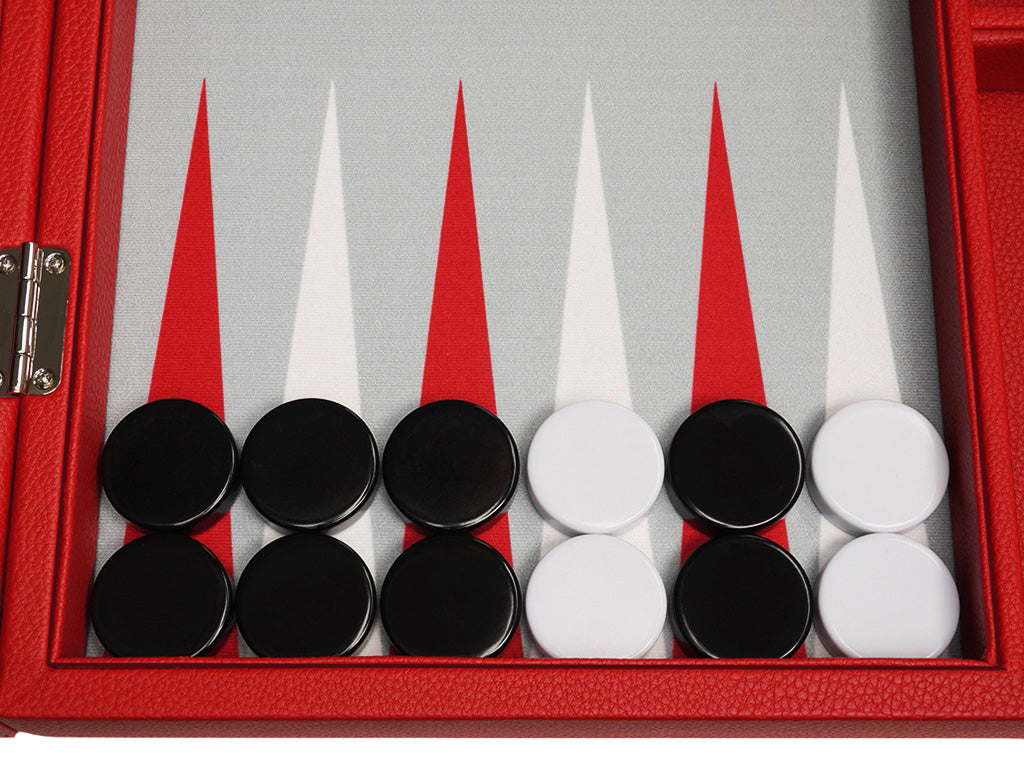 16-inch Premium Backgammon Set - Red - American-Wholesaler Inc.