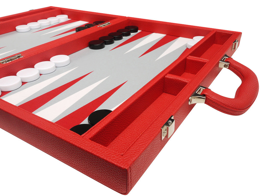 16-inch Premium Backgammon Set - Red - American-Wholesaler Inc.