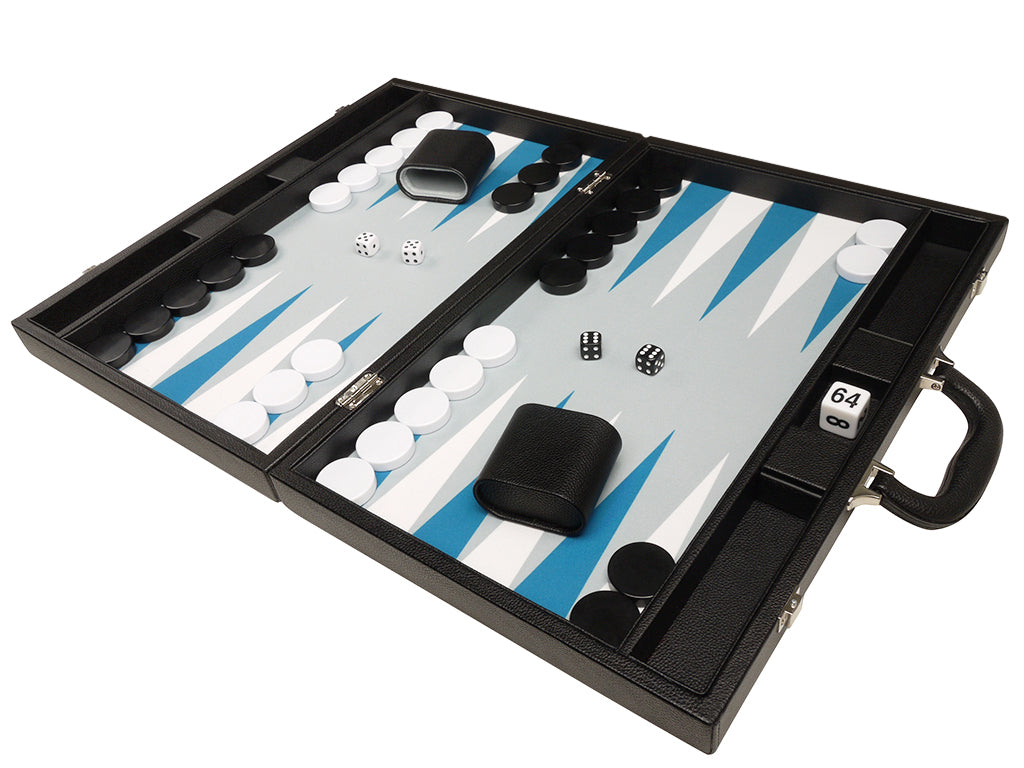 
                  
                    19-inch Premium Backgammon Set - Black Board with White and Astral Blue Points - EUR - American-Wholesaler Inc.
                  
                