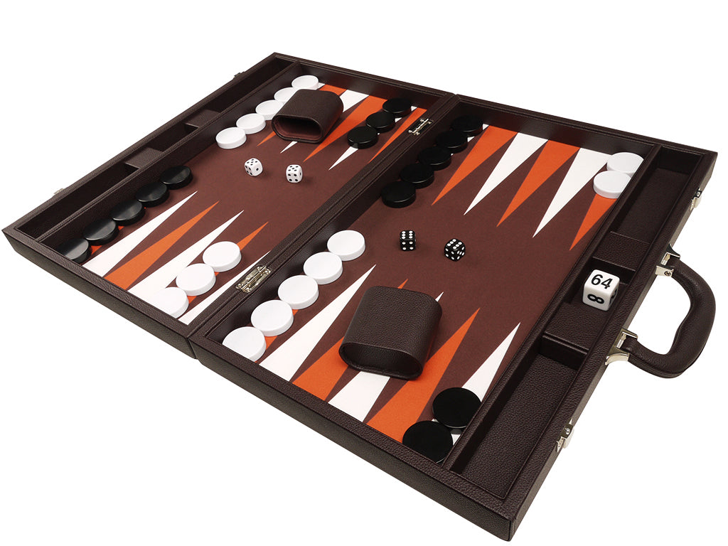 19-inch Premium Backgammon Set - Dark Brown - GBP - American-Wholesaler Inc.