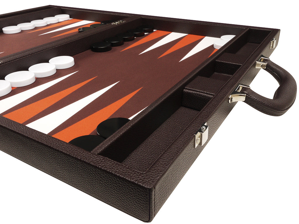 19-inch Premium Backgammon Set - Dark Brown - EUR - American-Wholesaler Inc.