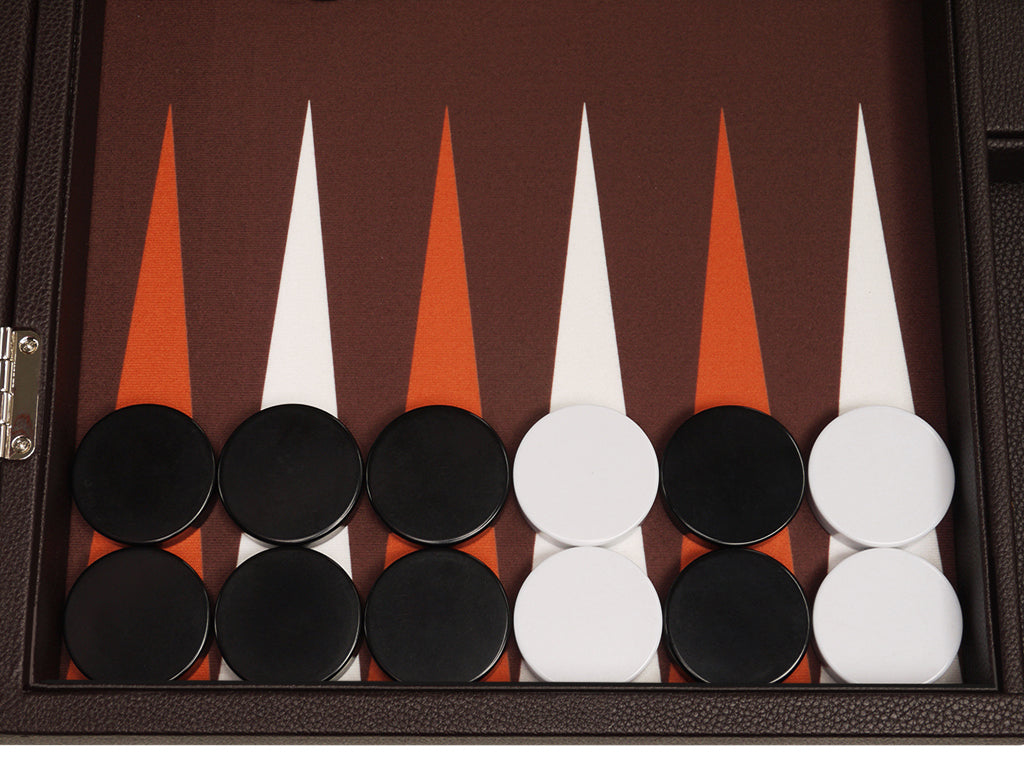 19-inch Premium Backgammon Set - Dark Brown - GBP - American-Wholesaler Inc.